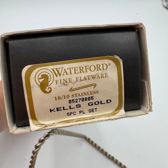 Waterford Kells Gold Flatware 18/10 5 Pc Place Setting NIB - Picture 5 of 5